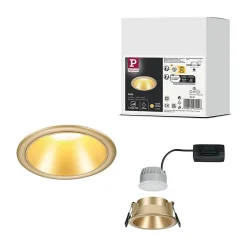 Spot encastré LED 3-Step-Dim Cole Coin Kit de 1 IP44 rond 88mm Coin 6W 470lm 230V gradable 2700K Doré mat