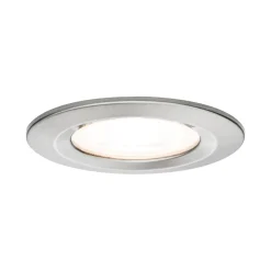 Spot encastré LED 3-Step-Dim Nova fixe IP44 rond 78mm GU10 6,5W 460lm 230V gradable 2700K Acier brossé