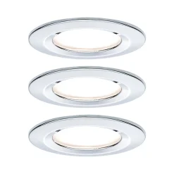 Spot encastré LED 3-Step-Dim Nova Coin Kit de base fixe IP44 rond 78mm Coin 3x6W 3x470lm 230V gradable 2700K Chrome