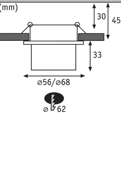 Spot encastré LED 3-Step-Dim Gil Coin Kit de base IP44 rond 68mm Coin 3x6W 3x470lm 230V gradable 2700K Noir mat Acier brossé
