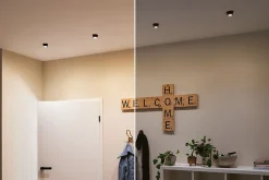 Spot encastré LED 3-Step-Dim Gil Coin Kit de base IP44 rond 68mm Coin 3x6W 3x470lm 230V gradable 2700K Noir mat Acier brossé