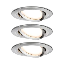 Spot encastré LED 3-Step-Dim Nova Coin Kit de base orientable rond 84mm 50 Coin 3x6W 3x470lm 230V gradable 2700K Acier brossé