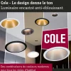 Spot encastré LED 3-Step-Dim Cole Coin Kit de 1 IP44 rond 88mm Coin 6W 470lm 230V gradable 2700K Noir