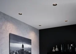 Spot encastré LED 3-Step-Dim Cole Coin Kit de 6 IP44 rond 88mm Coin 6x6W 6x470lm 230V gradable 2700K Blanc Noir mat