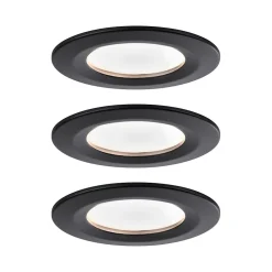Spot encastré LED 3-Step-Dim Nova Coin Kit de base fixe IP44 rond 78mm Coin 3x6W 3x470lm 230V gradable 2700K Noir mat