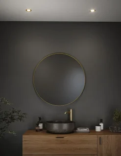 Spot encastré LED 3-Step-Dim Nova Coin Kit de base fixe IP44 rond 74mm Coin 3x6W 3x470lm 230V gradable 2700K Doré mat