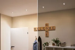 Spot encastré LED 3-Step-Dim Gil Coin IP44 rond 68mm Coin 6W 470lm 230V gradable 2700K Blanc dépoli Noir mat