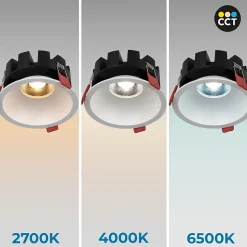 Spot encastré LED 20W, température de couleur réglable, rond, interrupteur à bouton-poussoir Osram et driver KGP, blanco