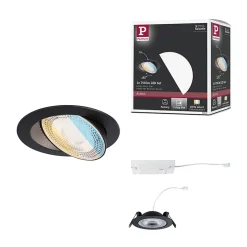 Spot encastré LED White Select Aumus Spot individuel rond 105mm 90 5W 700lm 230V gradable 2700 - 6500K Noir