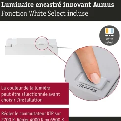 Spot encastré LED White Select Aumus Spot individuel rond 105mm 90 5W 700lm 230V gradable 2700 - 6500K Blanc
