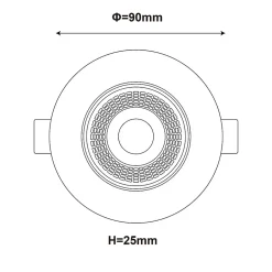 Spot encastré Light Prestige Plus LED noir CCT 3000K/4000K/6000K (réglable) 1 pc.