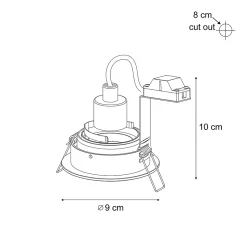 Spot encastré moderne beige GU10 50 mm orientable et inclinable - Chuck