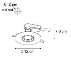 Spot encastré moderne blanc 12 cm - Buco