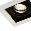 Spot encastré moderne blanc avec noir réglable - Carree
