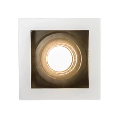 Spot encastré moderne blanc avec noir réglable - Carree