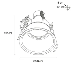 Spot encastré moderne blanc IP44 - Dept