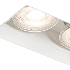 Spot encastré moderne blanc GU10 sans bordure 2 lumières - Oneon