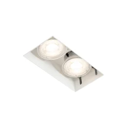Spot encastré moderne blanc GU10 sans bordure 2 lumières - Oneon
