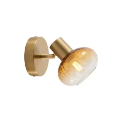 Spot encastré moderne doré avec verre ambré rond - Teddy