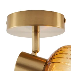 Spot encastré moderne doré avec verre ambré rond - Teddy