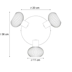Spot encastré moderne doré avec verre ambré rond 3 lumières - Teddy