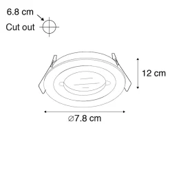 Spot encastré moderne en acier rond IP44 - Xena