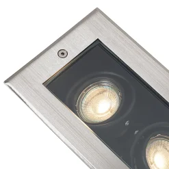 Spot encastré moderne en acier 2 lumières orientables IP65 - Oneon