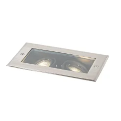 Spot encastré moderne en acier 2 lumières orientables IP65 - Oneon