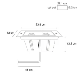 Spot encastré moderne en acier 2 lumières orientables IP65 - Oneon