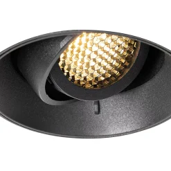 Spot encastré moderne noir GU10 rond sans enjoliveur - Oneon Honey