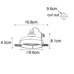 Spot encastré moderne noir GU10 rond sans bordure - Oneon