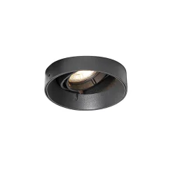 Spot encastré moderne noir GU10 rond sans bordure - Oneon