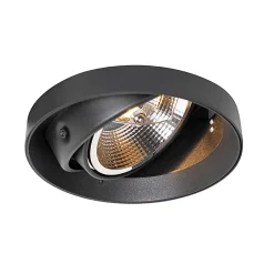 Spot encastré moderne noir GU10 AR111 rond sans bordure - Oneon