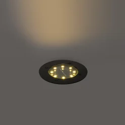 Spot encastré moderne noir avec LED solaire IP65 - Terry