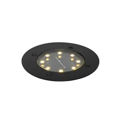 Spot encastré moderne noir avec LED solaire IP65 - Terry