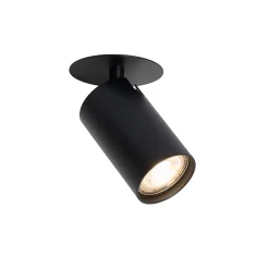 Spot encastré moderne noir GU10 50 mm - Chels