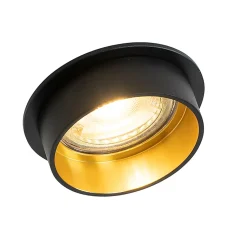 Spot encastré moderne noir avec intérieur doré - Insta