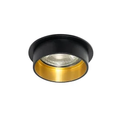 Spot encastré moderne noir avec intérieur doré - Insta