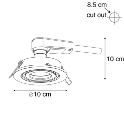 Spot encastré moderne noir inclinable - Club