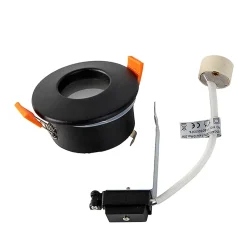 Spot encastré moderne noir IP44 - Gap