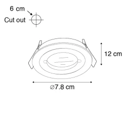 Spot encastré moderne noir rond IP44 - Xena