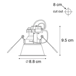 Spot encastré moderne noir orientable et inclinable - Alloy