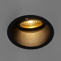 Spot encastré moderne noir avec or orientable et inclinable - Alloy