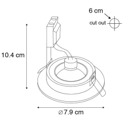 Spot encastré moderne rond doré IP44 - Xena Round