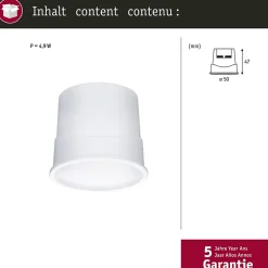 Spot encastré modulaire LED Smart Home Zigbee 3.0 Base Coin Kit de 1 rond 50mm Coin 4,9W 430lm 230V gradable 3000K Satiné