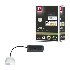 Spot encastré modulaire LED RGBW Coin 50mm Coin 6W 500lm 230V gradable 2200 - 6500K Satiné