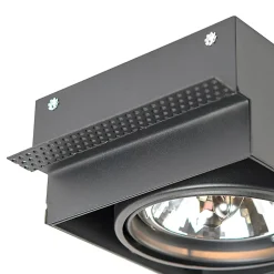 Spot encastré noir AR111 inclinable et orientable sans bordure - Oneon