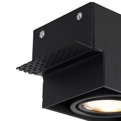 Spot encastré noir orientable et rotatif sans bordure 3 lumières - Oneon