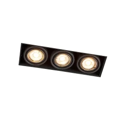 Spot encastré noir orientable et rotatif sans bordure 3 lumières - Oneon