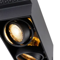 Spot encastré noir orientable et inclinable sans bordure 2 spots - Oneon Honey